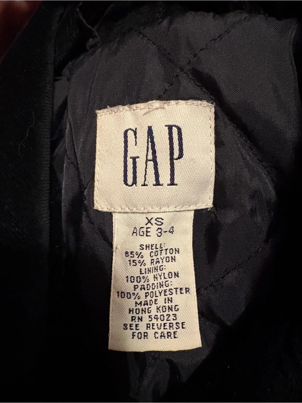 GAP Black Velvet Double-Breasted Pea Coat for Kids